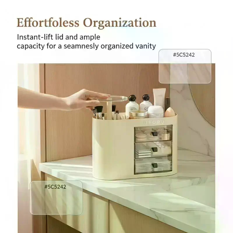 Beauty Makeup Vanity Set - Organizer do makijażu z automatycznym podnoszeniem,