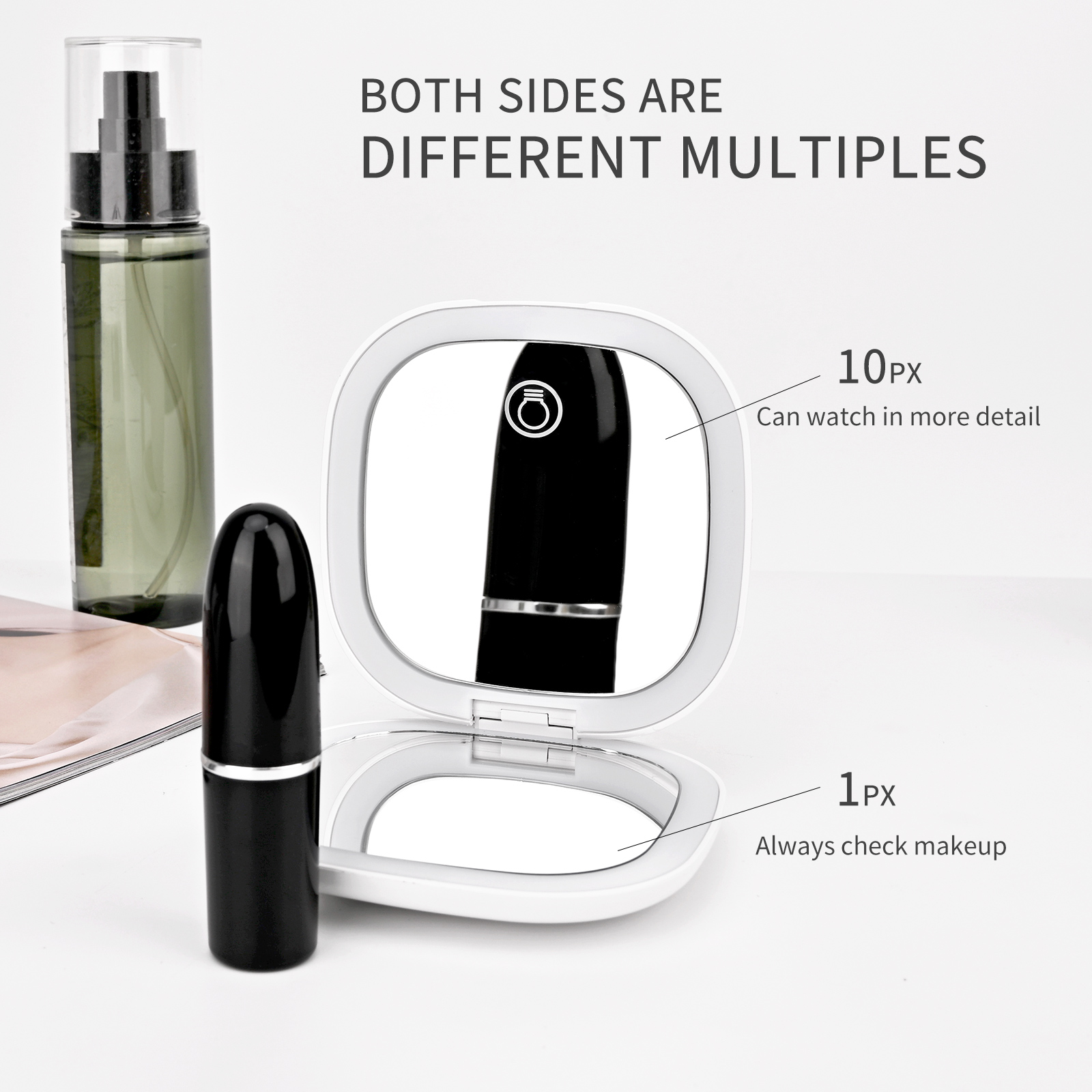 Beauty Makeup Uk - Mini lusterko kosmetyczne kieszonkowe składane z