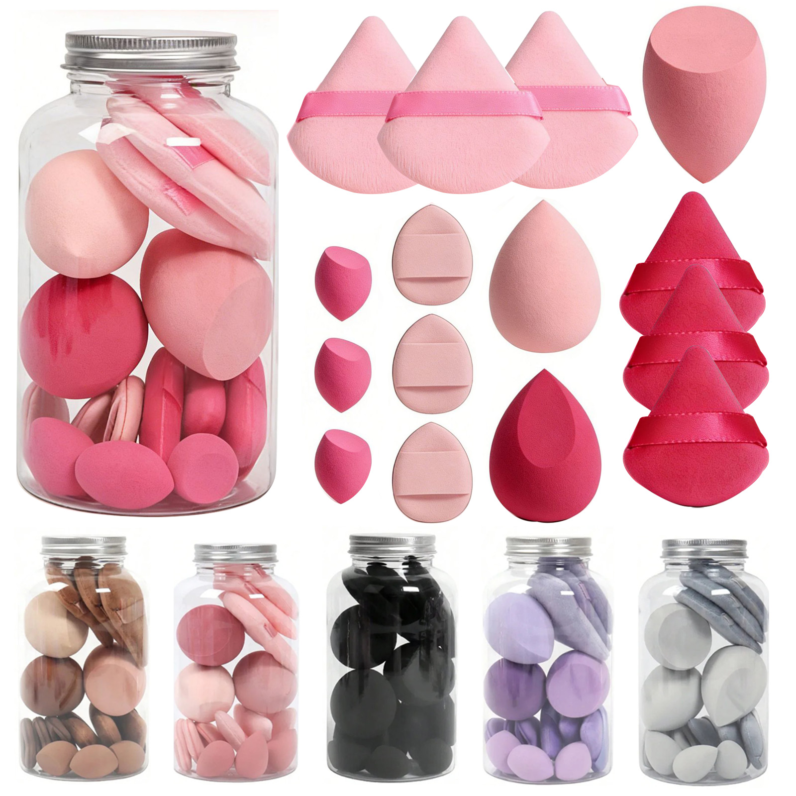 Beauty Bay Makeup - 15 szt. Zestaw gąbek do makijażu,