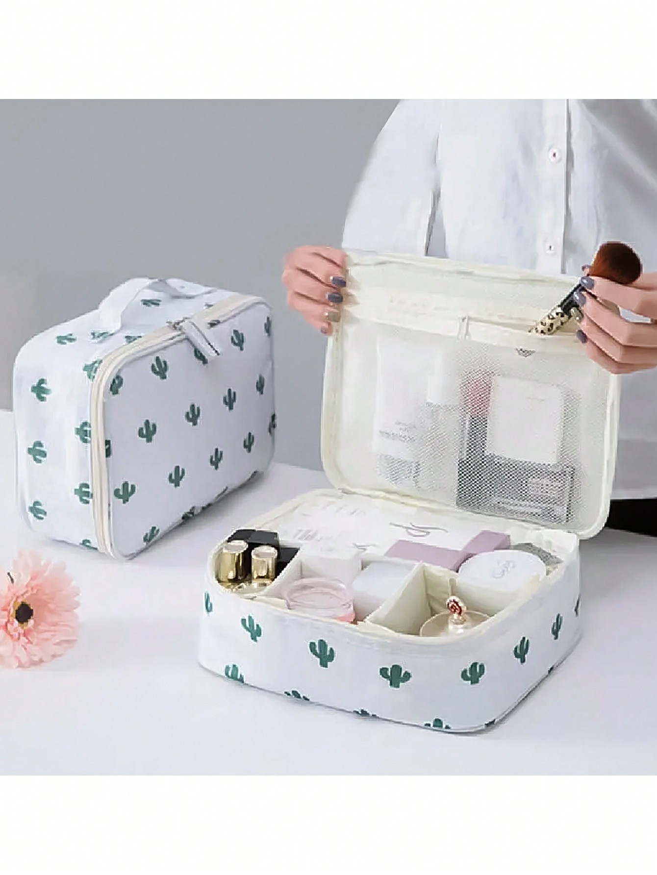Beauty Makeup Case - 1 szt. Wodoodporna kosmetyczka z nadrukiem