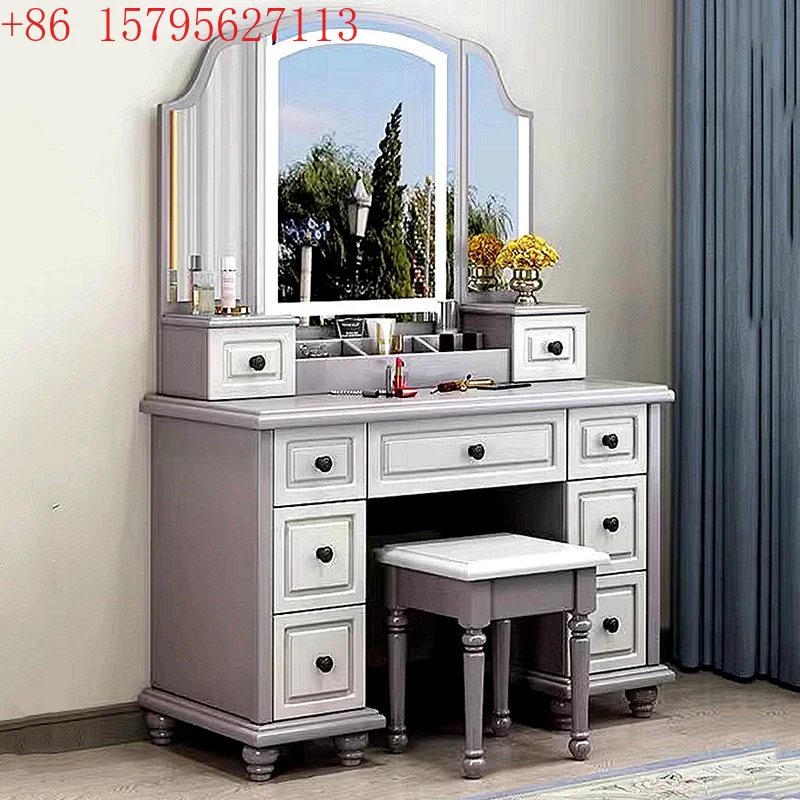 Beauty Makeup Vanity Set - Kompletny zestaw estetycznej toaletki z szafką,