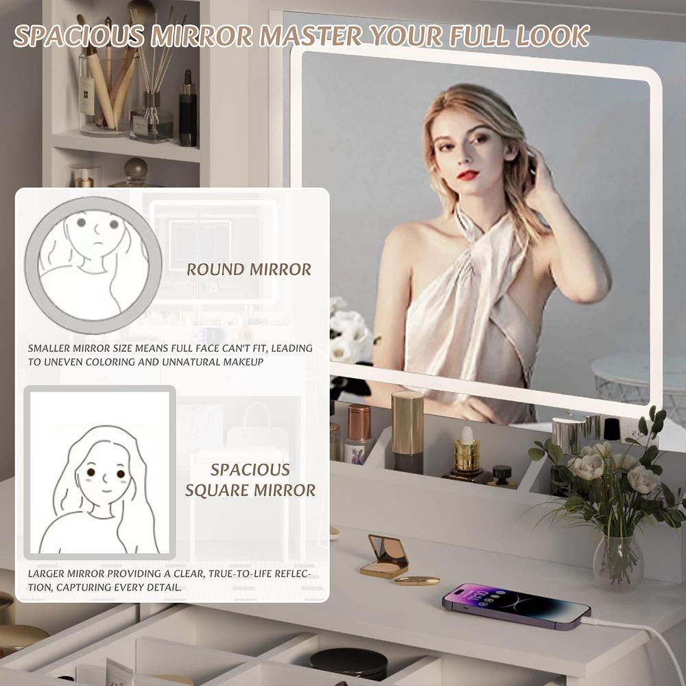 Zestaw toaletki z lustrem, duż – Beauty Makeup Vanity Set recenzja i cena