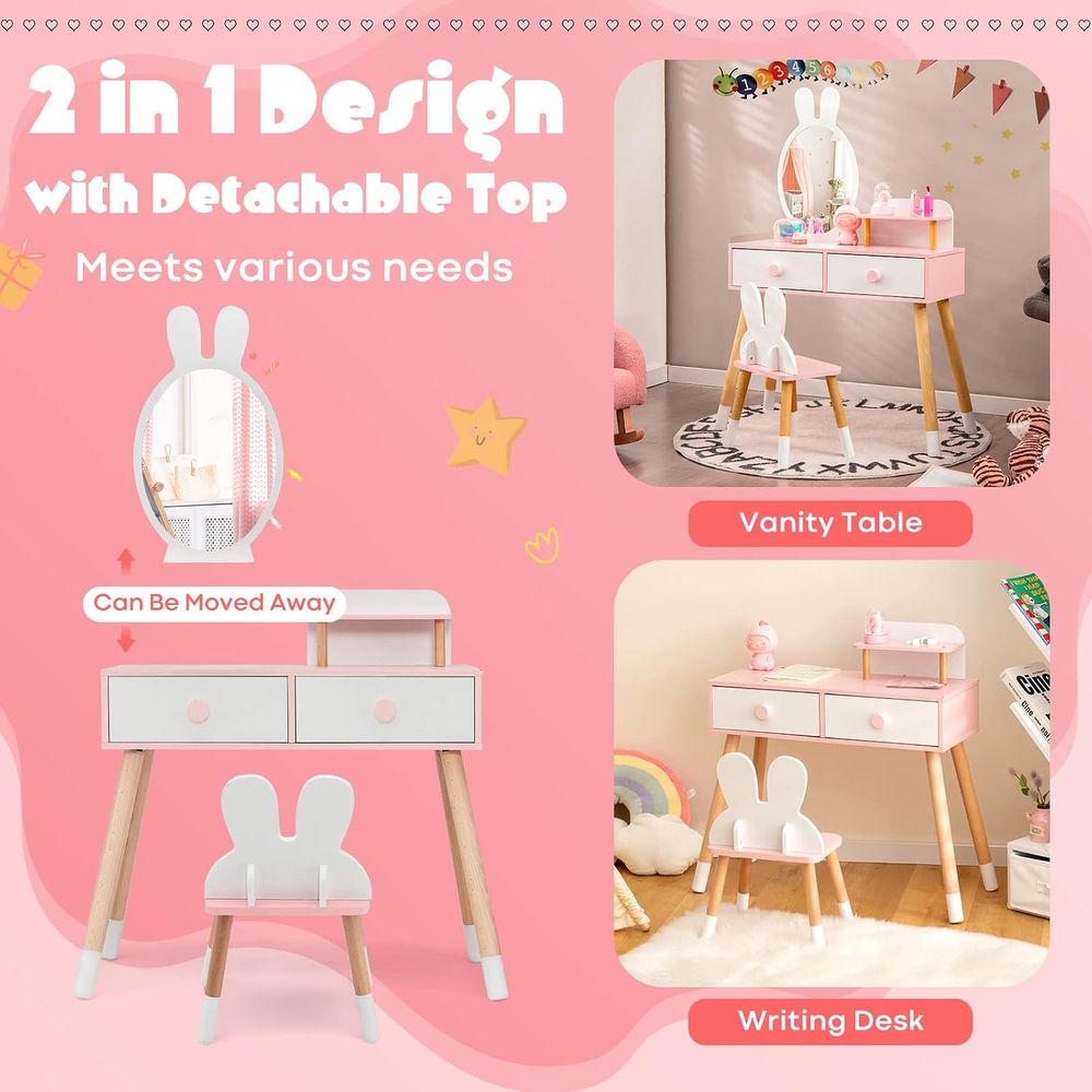 EY Kids Vanity, Drewniany zest – Beauty Makeup Vanity Set recenzja i cena