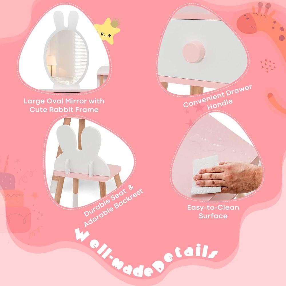 EY Kids Vanity, Drewniany zest – Beauty Makeup Vanity Set recenzja i cena